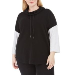 Calvin Klein Performance Plus Size Cowlneck Colorblock Sweatshirt